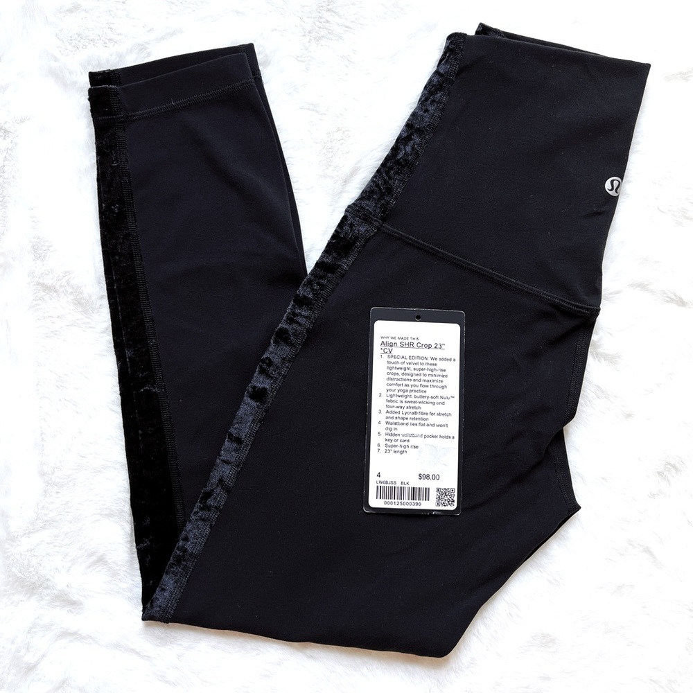 Lululemon Special edition Align SHR Pant sz 4 Crushed Velvet Black